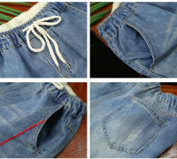 Pantalones vaqueros rasgados de gran tamaño para mujer, Jeans elásticos Vintage con bordado de ocio, moda de verano - details 6
