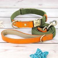 perro personalizado, conjunto correa, Collar cuero nailon perros, collares personalizados con etiqueta identificación mascotas, - details 6