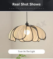 TOMAXIN-Lámpara de techo de pétalos Retro, bombilla LED E27 de tres colores, para comedor, sala de estar, dormitorio, salón de té - details 7