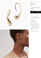 ΤΙΦΑΝΗ ™ Elsa Pérez ®   Pendientes de lágrima Oro amarillo de 18 quilates / Plata de ley - details 2