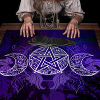 Tapete púrpura Triple Luna mantel diseño de diosa bruja altar adivinación Tarot tarjeta mantel decoración del hogar - details 0