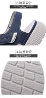 Nuevas sandalias de cuero para mujer, zapatillas deportivas con tacón inclinado, velcro ligero de gran tamaño para mujer - details 3