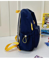 Mochila coreana simple de color sólido con alfabeto para estudiantes, mochila ligera de gran capacidad para viajes, mochila informal versátil - details 43