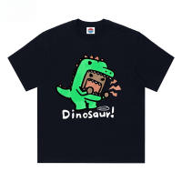 (Dinosaurio rugido) 320g de algodón puro de manga corta para hombres y mujeres, camiseta de verano - details 0