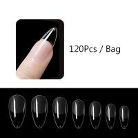 120 unidades/bolsa punta de ataúd juego completo de uñas postizas transparentes presión Artificial bailarina larga - details 12