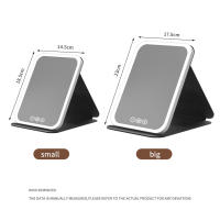 LZ1217 Espejo de Maquillaje de Cuero Sintético LED Plegable con 3 Colores de Luz, Espejo de Baño Recargable Tipo-C, Espejo de Belleza (Pequeño) - details 13