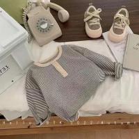 Camiseta de Manga Larga para Niños Primavera Otoño Estilo Coreano a Rayas - details 9