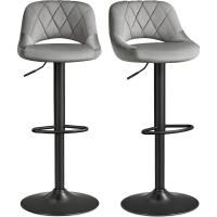 Taburete de Bar Juego de 2 Sillas de Cocina con Marco de Metal Estable y Cubierta de Terciopelo - details 19