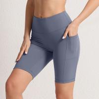 pantalones cortos de yoga con 3 bolsillos para mujer, mallas deportivas sin costuras para gimnasio, pantalones cortos elásticos para ciclismo, mallas de color sólido para mujer - details 18