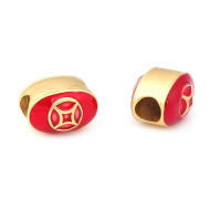 Pulseras de Brass Dorado Mate 4PCS Grande Agujero Abalorios para Hacer Joyas DIY - details 8