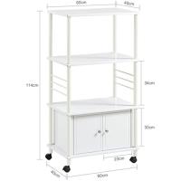 Cocina Estante de Cocina Carrito Auxiliar con Ruedas Blanco 40 x 60 x 114 cm FRG12-W ES - details 3