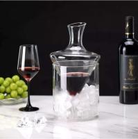 Botella de vidrio con cubo para hielo, vidrio soplado a mano sin plomo, giro y balanceo rápidos, botella de whisky, 1000 ml - details 6
