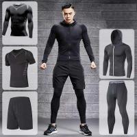 Conjunto de Atletismo para Hombres Ropa Deportiva de Fitness de Pantalones de Leggings de Compresión Pantalones de Sudor Ajustados para Gimnasio Guarda de Sudor Lycra - details 3