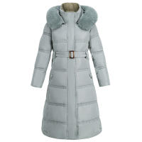 Chaqueta Larga de Invierno con Capucha y Plumón Acolchado para Mujer, PLUMÍFERO - details 3