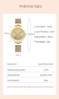 Reloj de Pulsera de Cuarzo de Lujo para Damas Movimiento Japonés, Resistente al Agua, Alta Gama, Tira de Acero, Correa de Cuero - details 6