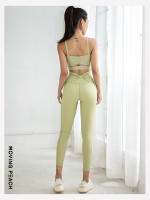 Pantalones largos de Yoga de melocotón móvil para mujer, Jogger, pantalones ajustados de cintura alta, BLN - details 7