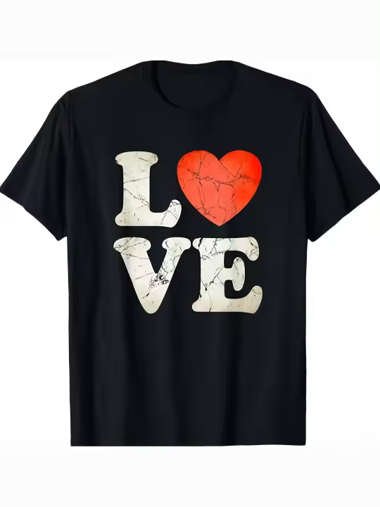 Camiseta vintage Love Valentines Day, regalo para papá, manga corta con cuello redondo suave y cómoda, 230g - 1