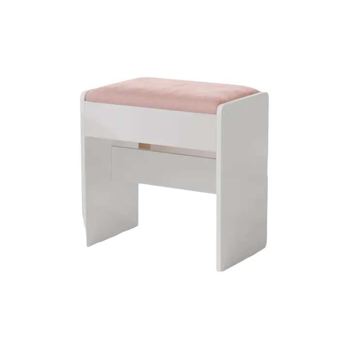 Maquillaje Tapizado, Taburete de Terciopelo, Reposapiés con Almohadilla Antideslizante, para Vestidor, - 1