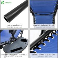 Set de 2 Sillas de Jardín Plegables Silla de Gravedad Cero Reclinable con Soporte para Bebidas y Reposacabezas Extraíble Carga Máxima 120kg Negro - details 23