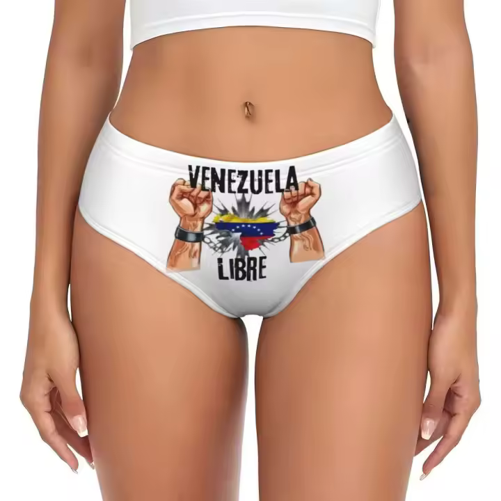 Bragas breves personalizadas de paz y tacos Venezuela para mujer, ropa interior elástica transpirable - 1