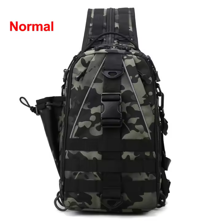 Mochila de pesca de gran capacidad para hombre, bolsa táctica Molle para senderismo, Camping, con caña de fundición de señal láser - 1