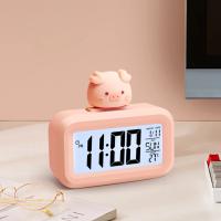 Reloj Digital LED Kawaii Dibujo de Cerdo Lindo Decoración Romana para Habitación - details 7