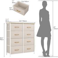 Cajón de Tela Cómodo con 8 Cajones Extraíbles Ideal para Sala de Estar, Dormitorio, Habitación Infantil Marrón - details 2
