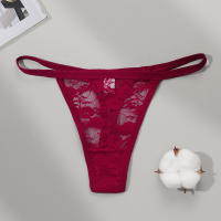 Tanga sexy de encaje Amazon transfronterizo de cintura baja europea y americana para mujer, ropa interior de comercio exterior de una cuerda para mujer, talla grande - details 2