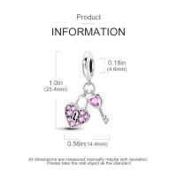 Llave de compañero perfecta de Plata de Ley 925 con colgante de cerradura, cuentas compatibles con pulsera Original Pandora, abalorios, regalo de joyería para mujer - details 4