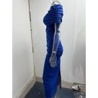 2025 vestido plisado de hombro de una palabra de primavera, falda de fondo dividida delgada y delgada, vestido, vestido largo - details 35