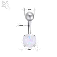 ZS-Anillo de Ombligo de acero inoxidable para mujer, Piercing redondo, joyería de Ombligo, cristal de corazón, 14G, 1 unidad - details 11