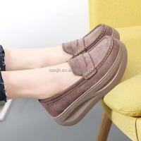 Nuevos zapatos de plataforma de mujer de alta calidad, mocasines sin cordones con aumento de altura talla 42, zapatos de cuero informales para mujer, zapatos suaves - details 6