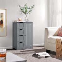 Armario de Baño de Suelo Mueble Auxiliar Comodo con 4 Cajones Estante Ajustable 81x30x83 cm Blanco - details 10