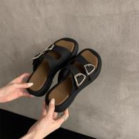 Sandalias Platas Suaves de Verano Estilo Coreano de Medio Dragón para Mujeres - details 4