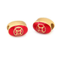 Pulseras de Brass Dorado Mate 4PCS Grande Agujero Abalorios para Hacer Joyas DIY - details 7