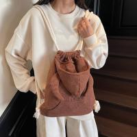 Mochila sencilla con capucha de cuerno de buey, bolso escolar de gran capacidad con diseño de capucha de estilo coreano, bolso con cordón y cremallera de Color sólido para compras - details 11