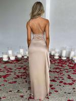 Elegante Vestido Largo de Verano con Hombro Descubierto Sexy Escote de Espalda Alta y Abierto hasta la Cintura Vestido de Fiesta de Cada Noche - details 0
