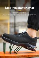 Zapatos de seguridad laboral antideslizantes con puntera de acero para hombres, a prueba de pinchazos, transpirables - details 6