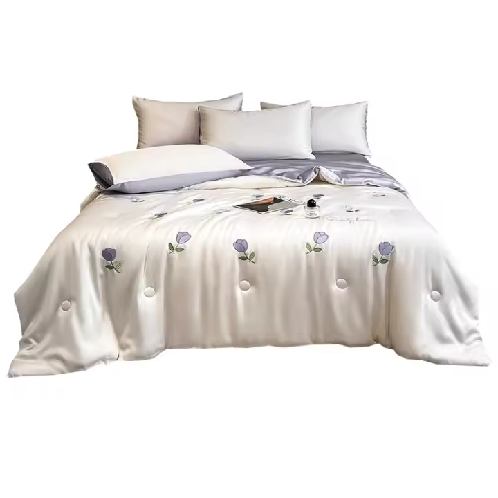 Edredón de Verano de Seda de Cuatro Piezas Conjunto de Cama con Sensación de Frescor Acondicionado - 1
