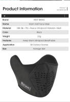 Máscara de Ciclismo Caliente de Invierno WEST BIKING Cubierta de Media Cara Tela de Terciopelo a Prueba de Viento Máscara de Pesca y Correr Transpirable y Ligera - details 1