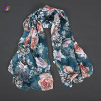 BYSIFA 4 Momme Bufanda de seda de morera 100% para mujer, suave y ligera, estilo chino, diseño de peonía, chal protector solar de verano, envoltura de playa para cubrir - details 1