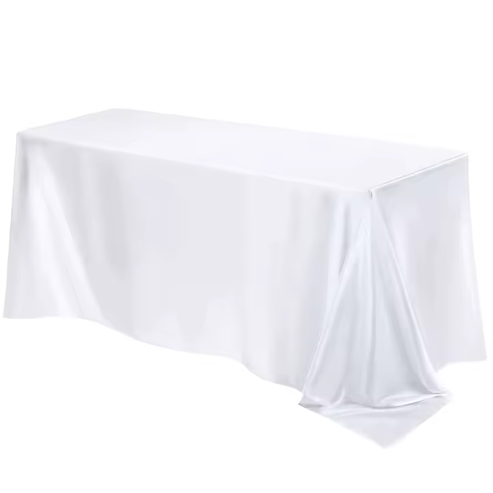 Mantel grande de satén para boda, cubierta de seda suave brillante, banquete de Navidad, aniversario, mesa de fiesta de comedor r - 1