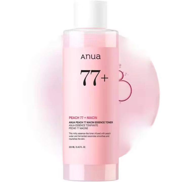 Anua Peach 77 Niacin Essence Toner 250 ml / Tónico iluminador para rostro, niacinamida, pantenol, ceramidas, tónico facial para piel de cristal, cuidado de la piel coreano (8.45 fl.oz.) - 1