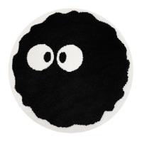 Alfombra de briquetas negras de dibujos animados, alfombra redonda peluda de felpa suave para salón, alfombra antideslizante para mesa de centro, alfombrilla para silla de juegos, decoración del hogar - details 0