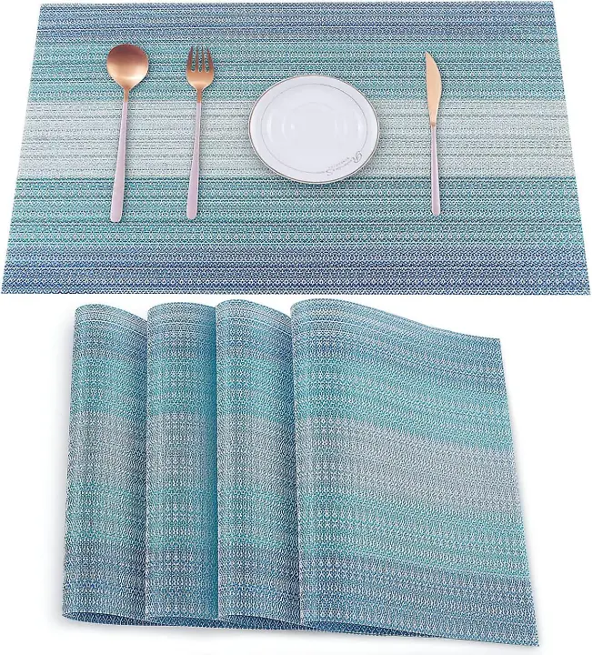 Juego de Manteles de Mesa de Vinilo Resistentes a Manchas 4 Piezas Plegables Lavables para Decoración de Cocina y Comedor - 1