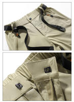 Pantalones de pesca convertibles de verano para hombre, ligeros, de secado rápido, con material de poliéster largo, a la moda - details 5