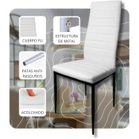Pack de 2 Sillas de Comedor Tapizadas - Sillas Cocina Tapizadas - Pack Sillas Comedor (Blanco, 2) - details 7