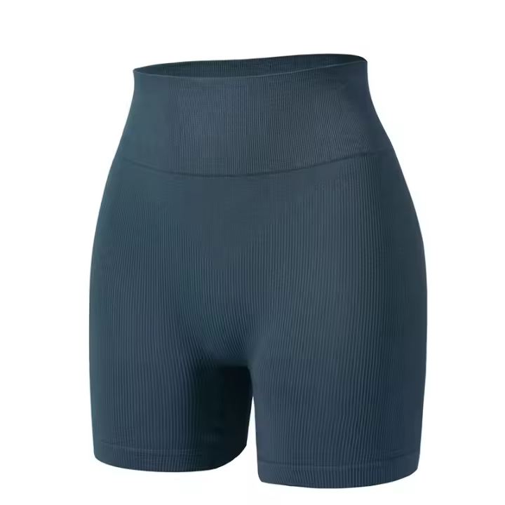 Pantalones cortos deportivos de punto sin costuras, Shorts informales de cintura alta con realce para ciclismo, Fitness, correr, ajustados, levantamiento de cadera, ropa deportiva para Yoga - 1