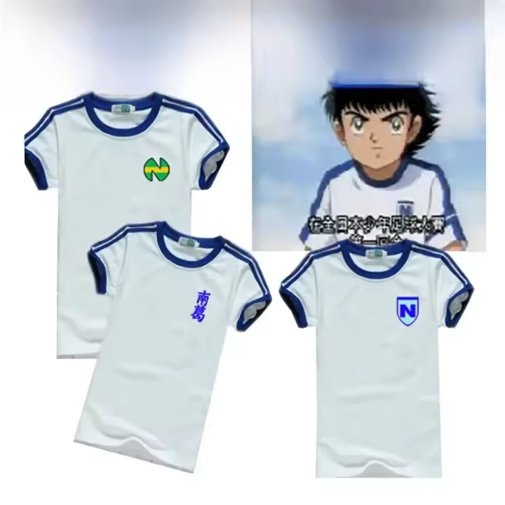 Camiseta De Fútbol Japonés Captain Tsubasa Ozora Para Niños Y Jóvenes Estilo Cosplay Moda Corta De Poliéster Unisex - 1