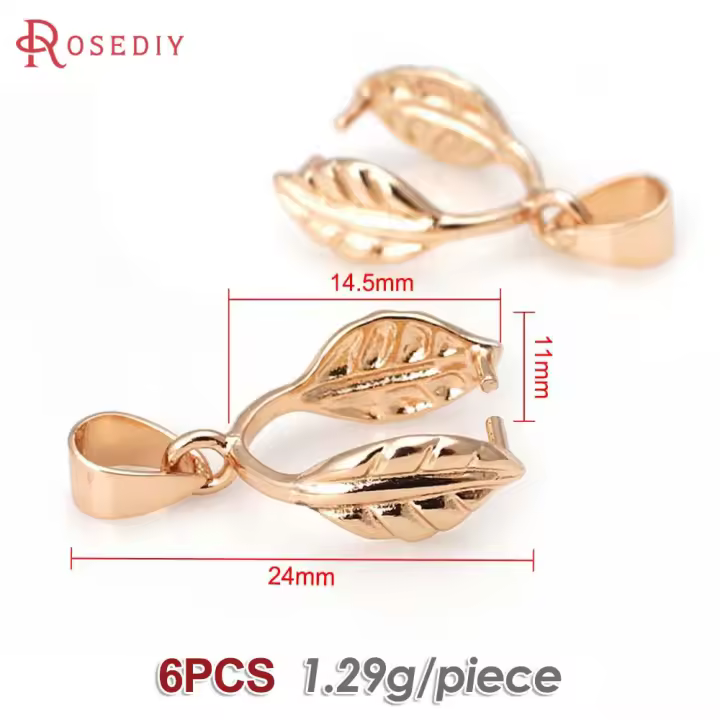 Colgantes de hojas de árbol de latón de Color dorado de 18K, cierres, collares con conector, suministros para fabricación de joyas, accesorios Diy - 1